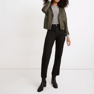 Madewell slim wide leg crop Jean black